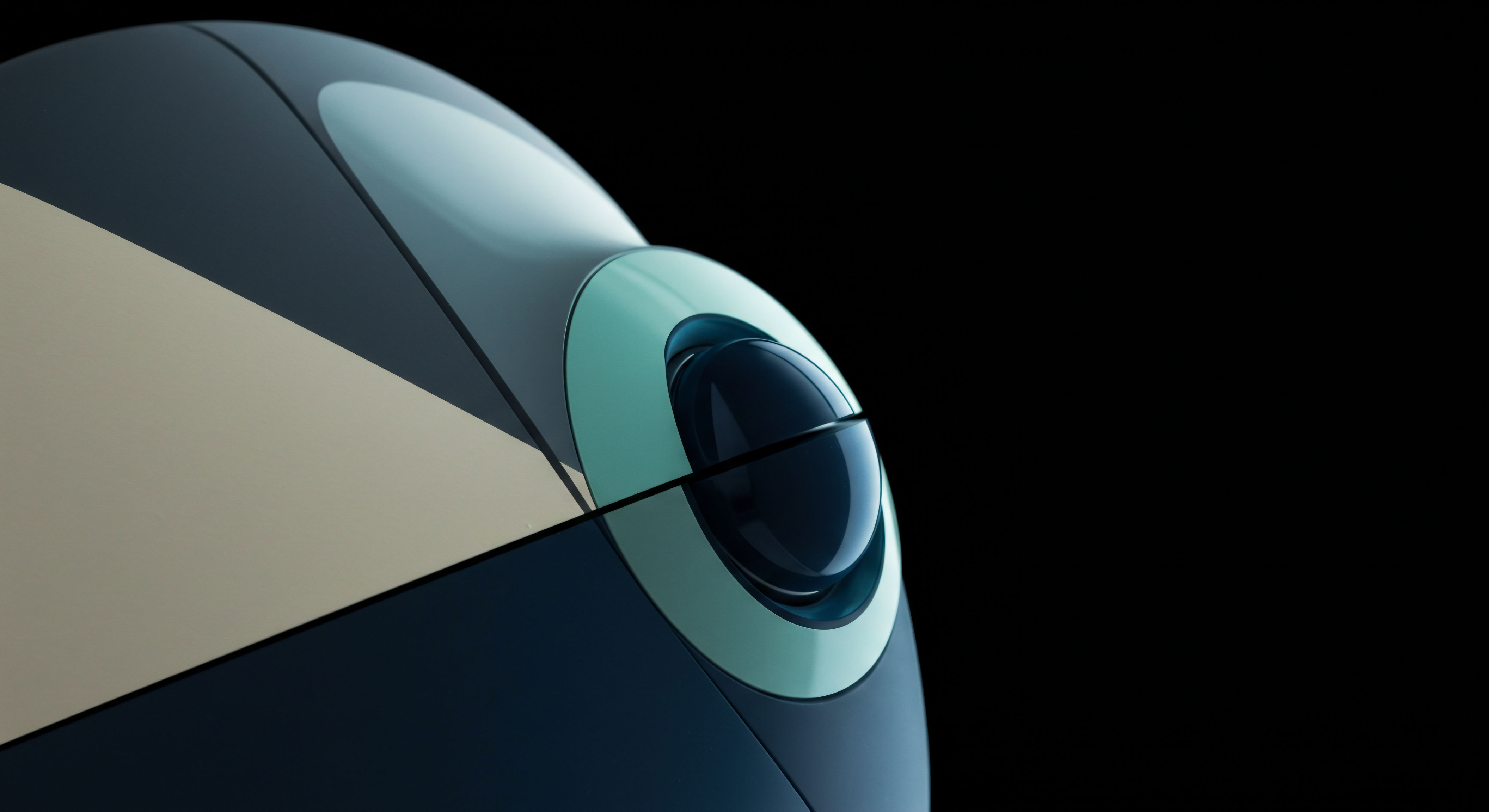 This rendering displays sleek, curvilinear metallic surfaces juxtaposed against deep chiaroscuro, suggesting a complex technological interface or mechanism. The focal point is a smooth, dark, bipartite lens structure encircled by a pale cyan bezel, symbolizing structured finance instruments over decentralized ledgers. The aesthetic evokes the precision required in calculating stochastic volatility models for DeFi options clearance. Key concepts include synthetic asset construction, order book depth analysis, and the dynamic hedging of delta neutral positions within perpetual swap markets, representing the convergence of exotic derivatives pricing methodologies and cryptographic security primitives underpinning decentralized exchange protocols.