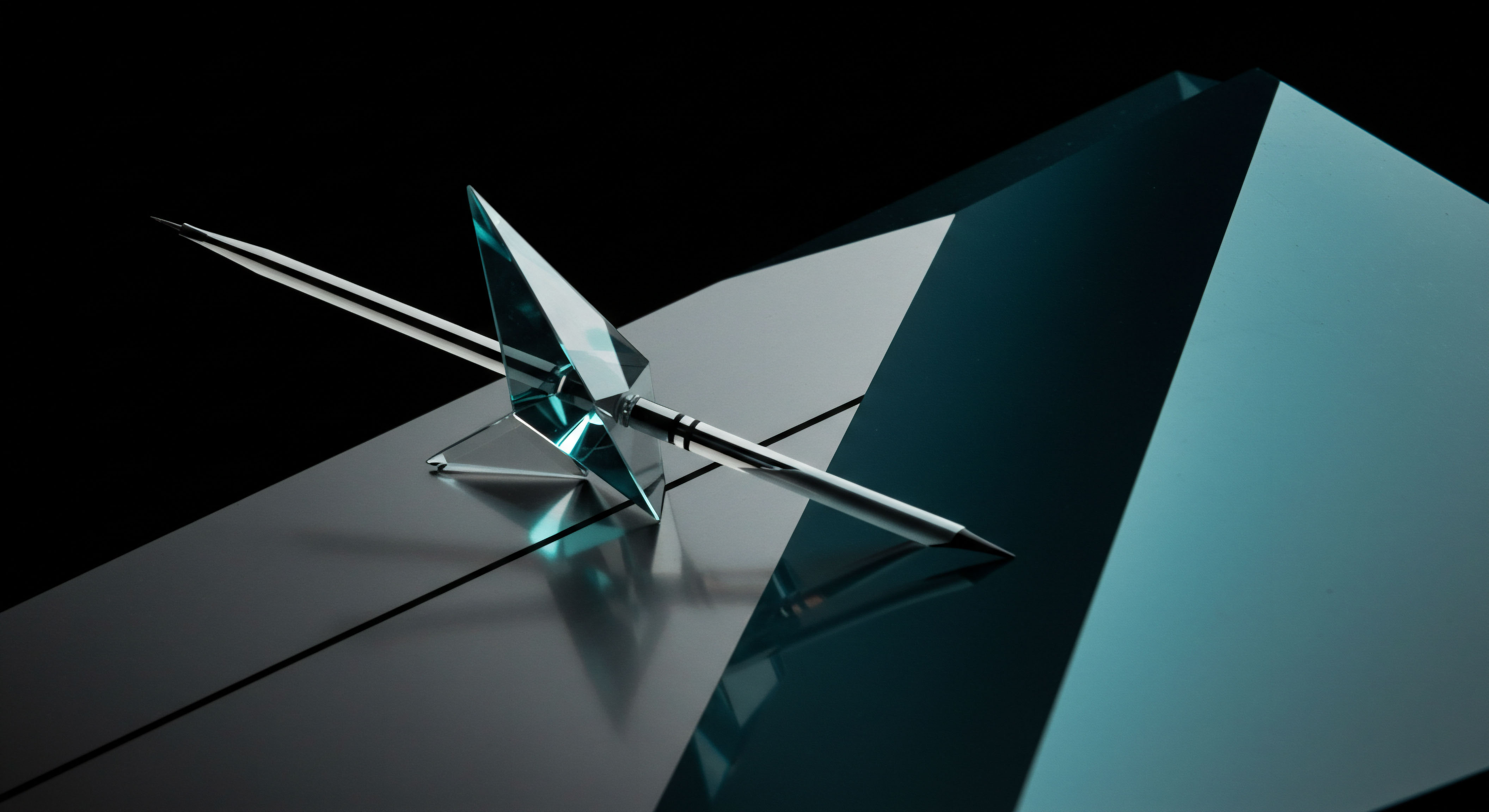 This abstract composition visualizes the sharp precision of a settlement instrument, resembling a multifaceted crystalline dart, poised over highly reflective, angular planes of cyan and slate materiality. It embodies the precise execution inherent in over the counter options versus exchange traded futures mechanisms. The sharp tip suggests the entry point for delta hedging strategies or pinpoint strike price identification on a volatility surface chart. The crystalline structure evokes smart contract immutability securing collateralized debt positions. This artifact represents the successful convergence of decentralized finance DeFi mechanics with regulated derivative lifecycle management minimizing slippage and counterparty risk exposure in high frequency trading environments. Ten key terms include Implied Volatility Skew Gamma Scalping Synthetic Position Expiration Settlement Liquidity Provisioning Impermanent Loss Arbitrage Floor Pricing.