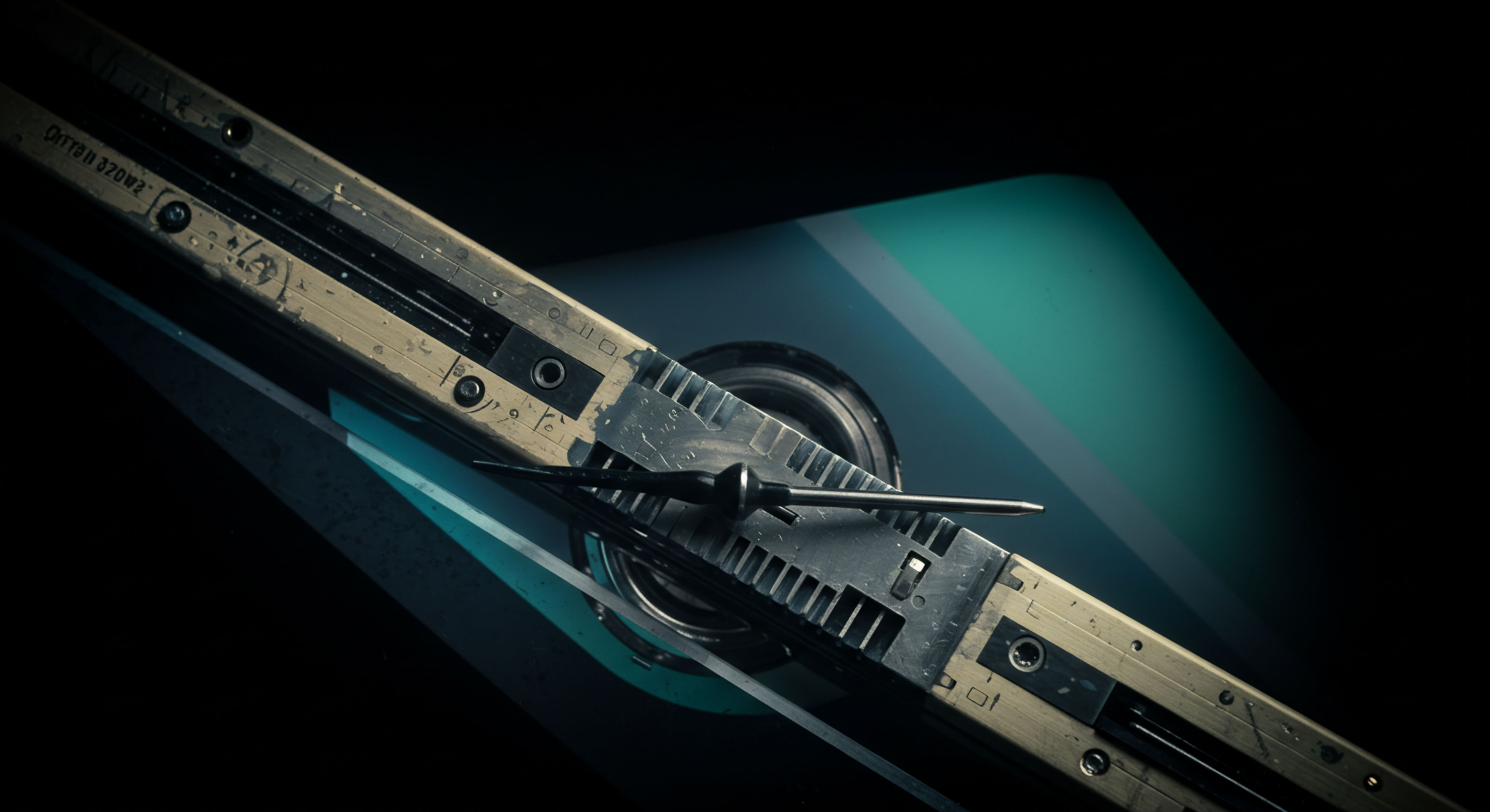 The image displays a close-up, obliquely angled view of a complex mechanical gauge system suggestive of precise measurement and systemic calibration within a high-stakes environment. This abstract visualization represents the critical alignment required for secure decentralized finance collateral management, specifically modeling the dynamic calculation underpinning a collateralized debt position CDP utilizing volatile digital assets. The metallic, aged texture signifies battle-tested resilience against flash loan exploits or oracle manipulation. Key operational indicators mirror the required stability for maintaining sufficient margin levels against perpetual futures contracts subject to liquidation cascades. This visualization speaks to rigorous on-chain governance parameters ensuring protocol solvency against systemic solvency shocks, referencing implied execution timelines for automated settlement of crypto derivatives instruments.