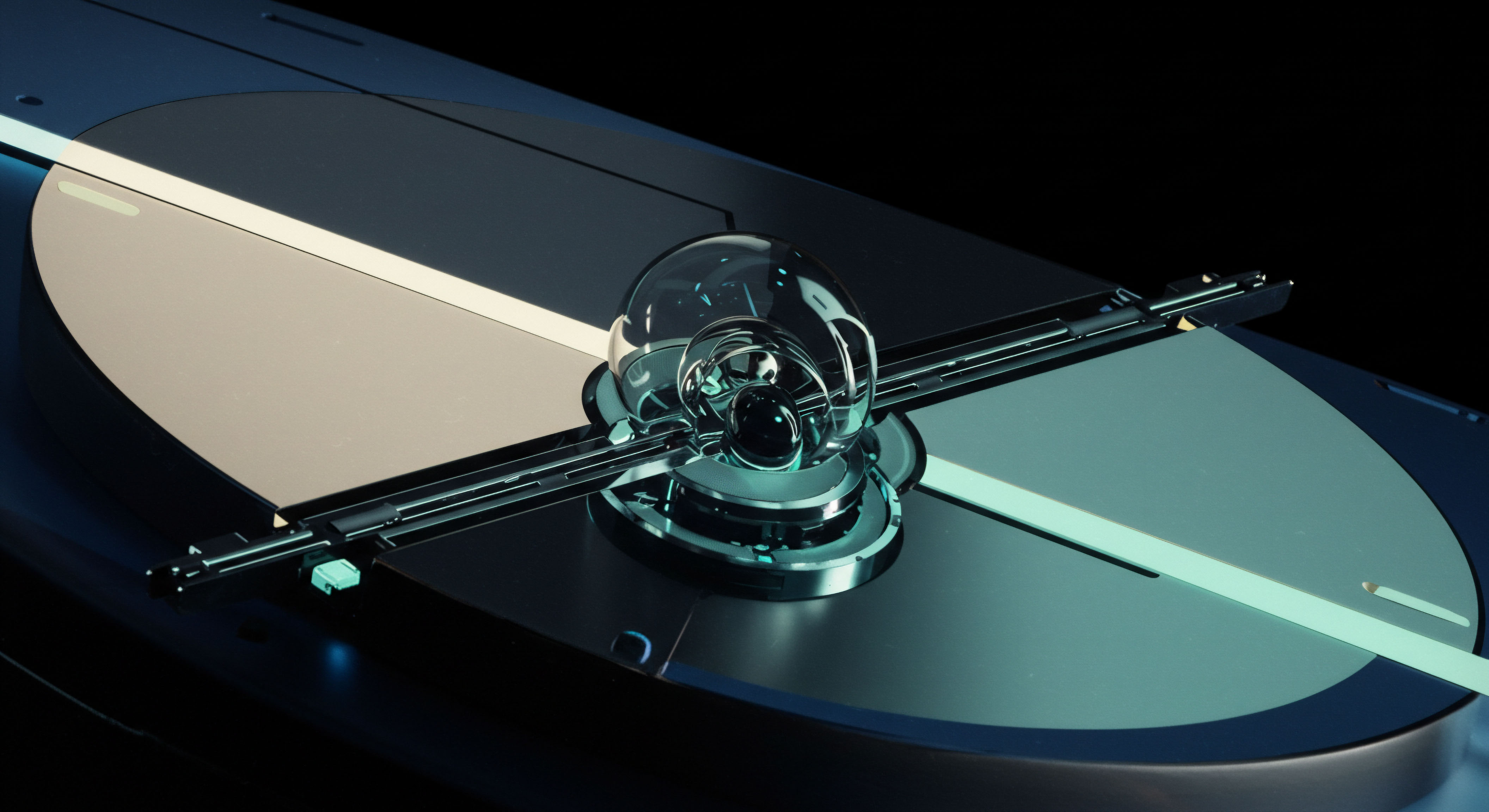 This high-fidelity rendering depicts a stylized mechanism suggesting atomic precision in complex financial orchestration, analogous to executing Over-The-Counter derivatives against immutable smart contracts. The central, optically complex borosilicate sphere embodies the volatile yet precisely quantifiable nature of an underlying asset price, perhaps mimicking a tokenized real-world asset. Metallic surfaces reflect deep cyanic hues suggesting cryogenic storage or high-speed data throughput essential for rapid liquidation mechanisms. Linear, illuminated tracks imply algorithmic routing for Request For Quote protocols and order book depth aggregation across multiple decentralized exchanges DEXs, crucial for mitigating slippage in synthetic asset creation and settlement logic. The overall aesthetic underscores cryptographic security securing perpetual swap positions against systemic risk events in a highly leveraged defi ecosystem.