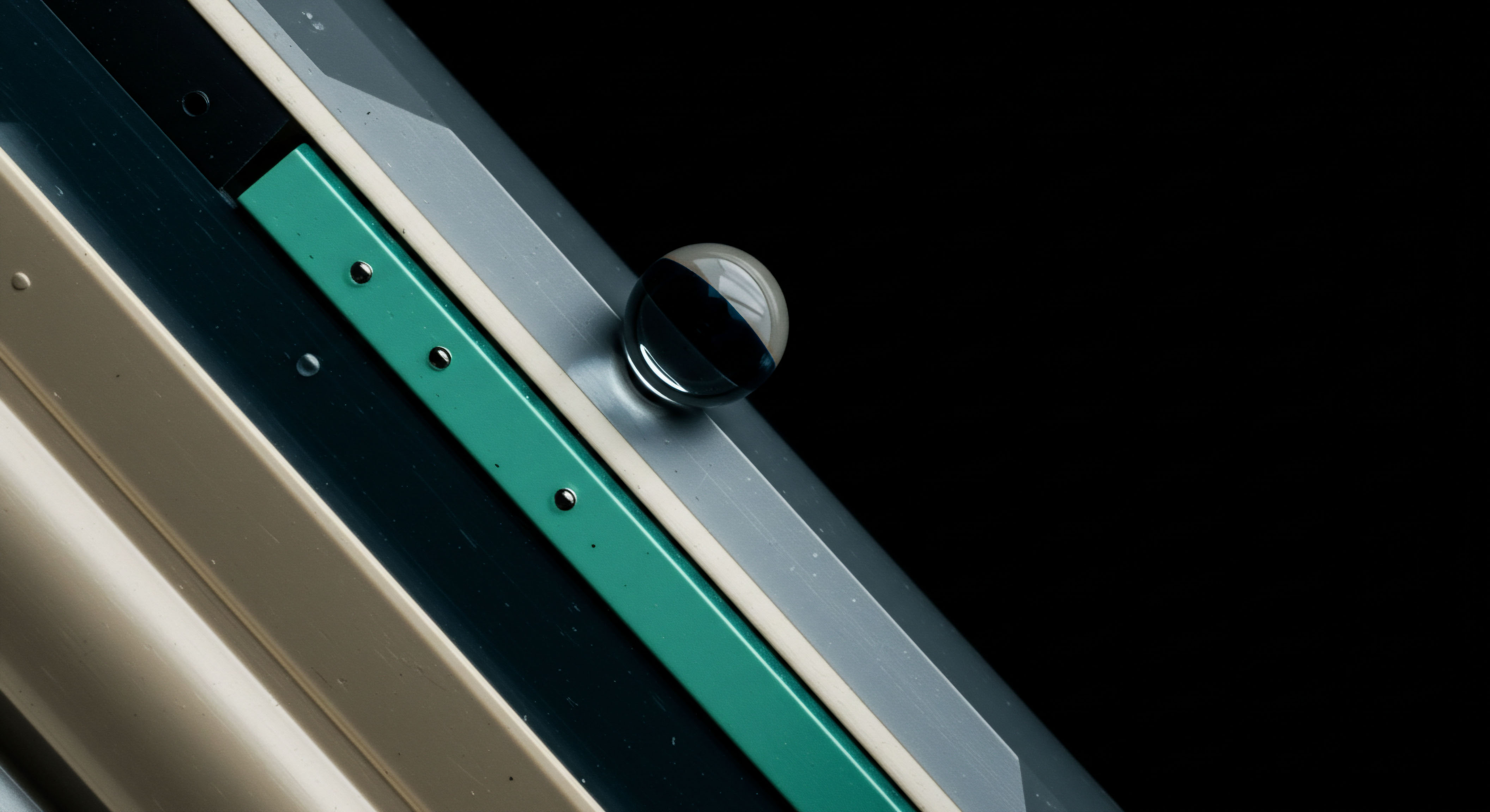 This macro-photograph captures a highly polished, bimodal-colored sphere resting precariously along a stepped, angled substrate featuring teal green and muted beige structural elements against absolute black void representing systemic risk. The composition evokes the delicate balance within high-frequency market microstructure, specifically the immutable ledger confirmation phase. The sphere's dual reflectivity suggests latent value potential, mirroring asymmetric payoff structures in short-dated out-of-the-money options traded on perpetual futures contracts. The assembly implies an underlying mechanical execution pathway analogous to Layer 2 rollup sequencing or optimistic validation in decentralized autonomous organizations, demanding precise block finality over potential slippage inherent in rapid transaction settlement protocols. This visual tension embodies the inherent counterparty risk management within nascent decentralized finance primitives versus centralized exchange order books.